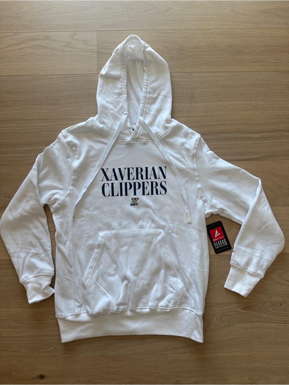 Xaverian Clippers White Fleece Pullover Hoodie